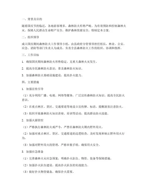 国庆期间森林防火方案