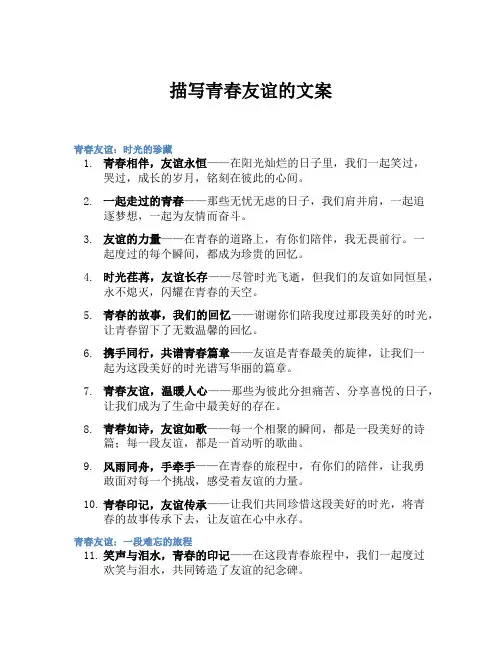 描写青春友谊的文案