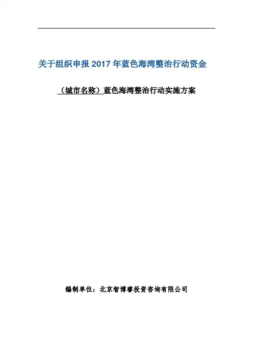 蓝色海湾整治行动实施方案(编制大纲)