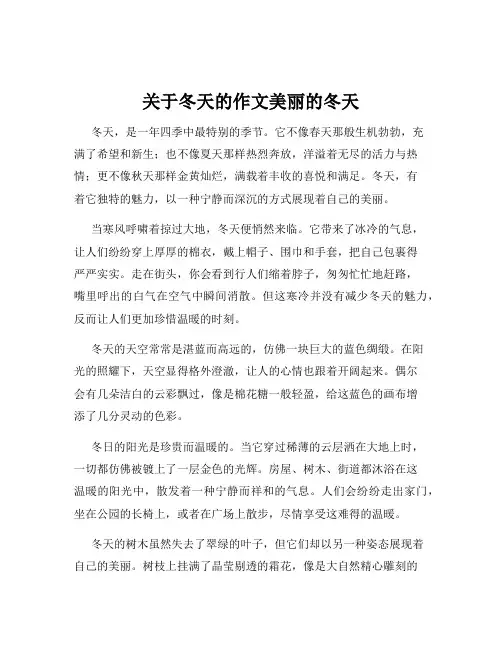 关于冬天的作文美丽的冬天