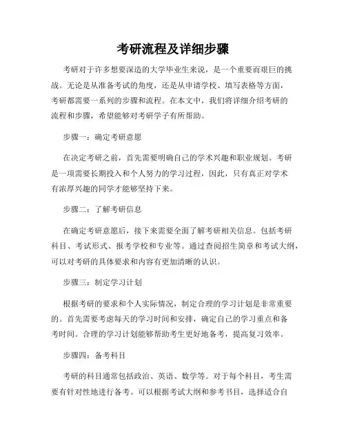 考研流程及详细步骤