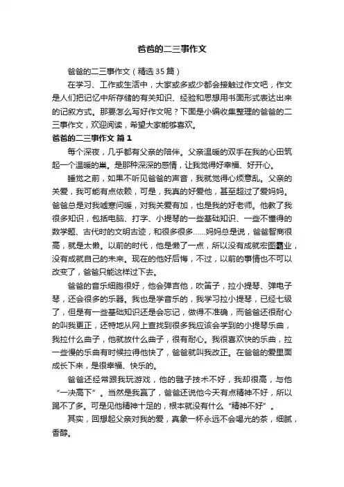 爸爸的二三事作文（精选35篇）