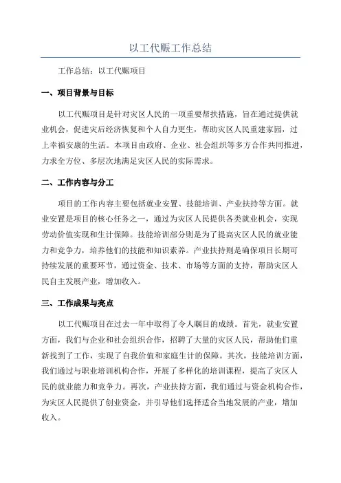 以工代赈工作总结