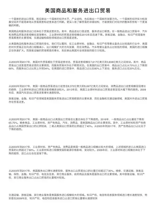 美国商品和服务进出口贸易