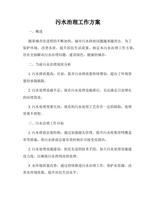 污水治理工作方案