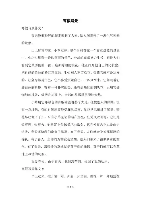 寒假写景精品文档