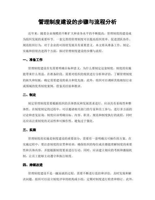 管理制度建设的步骤与流程分析