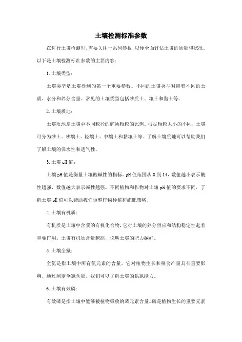 土壤检测标准参数