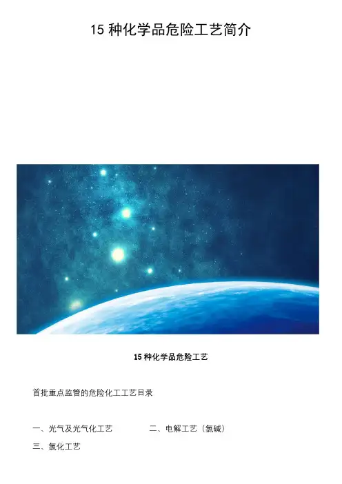 15种化学品危险工艺简介