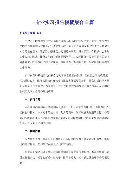 专业实习报告模板集合5篇_6