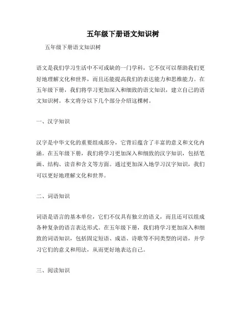 五年级下册语文知识树