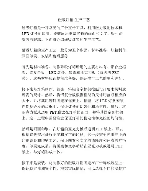 磁吸灯箱 生产工艺