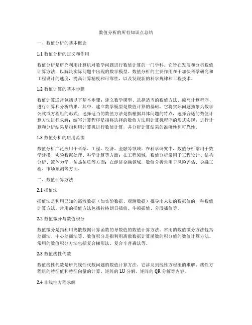 数值分析的所有知识点总结
