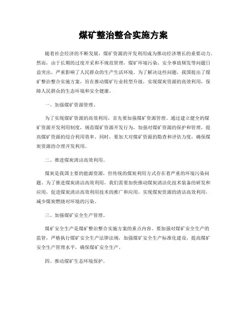 煤矿整治整合实施方案
