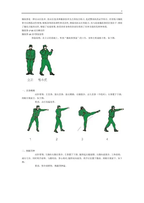 武警摔擒,擒敌拳16动连贯动作分解动作(图文精选并貌