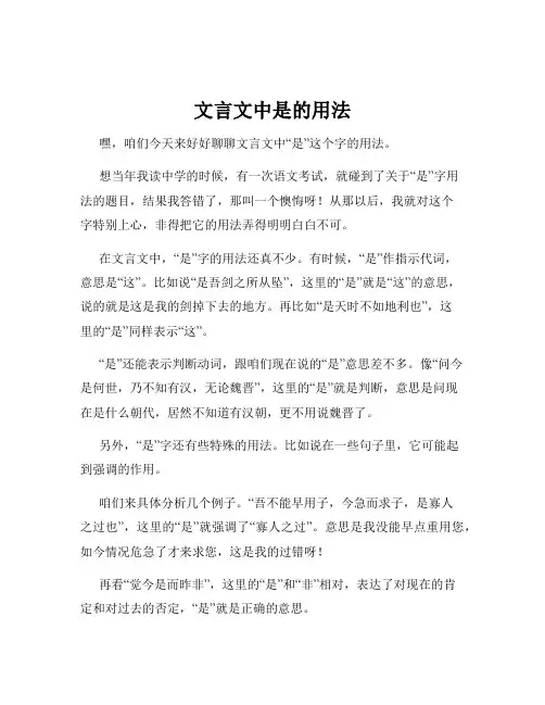文言文中是的用法