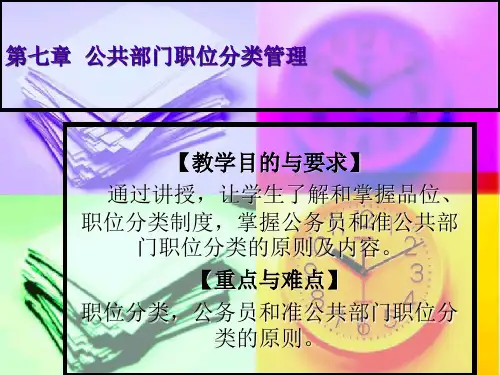 第七章  公共部门职位分类管理