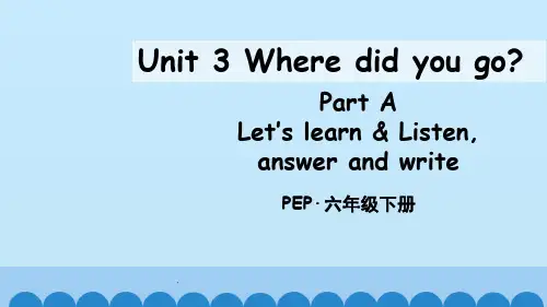 人教版六年级英语下册 Unit3 Part A Let’s learn