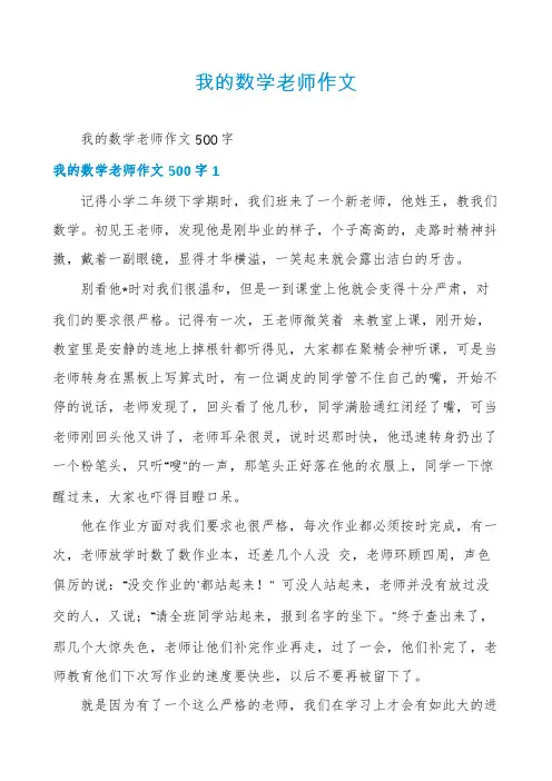我的数学老师作文