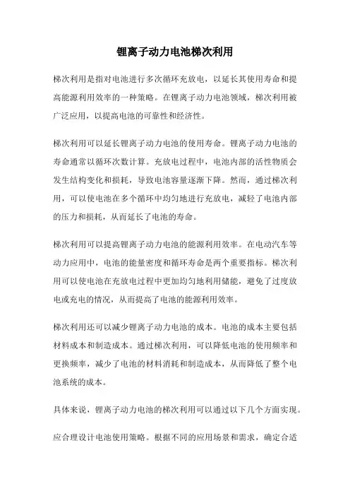 锂离子动力电池梯次利用