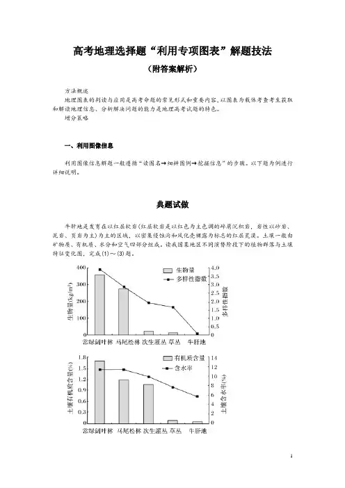 高考地理选择题“利用专项图表”解题技法(附答案解析)