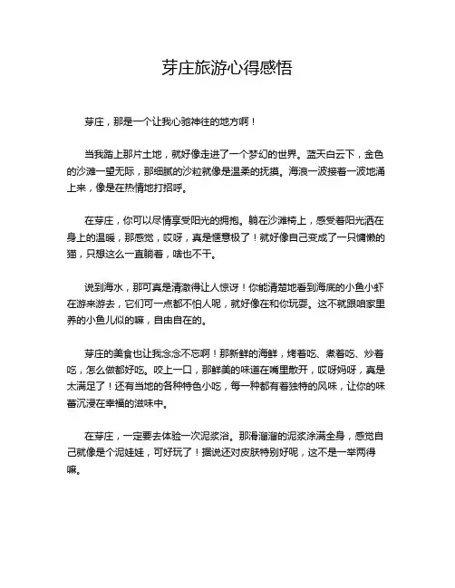芽庄旅游心得感悟