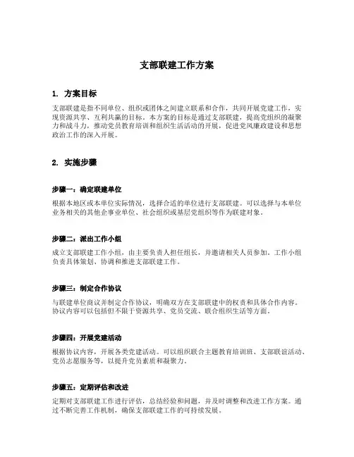 支部联建工作方案