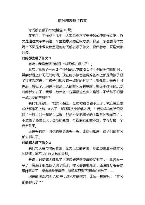时间都去哪了作文