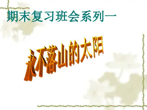期末复习主题班会PPT课件