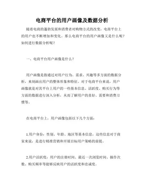 电商平台的用户画像及数据分析