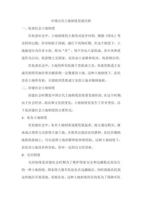 中国古代土地制度发展历程