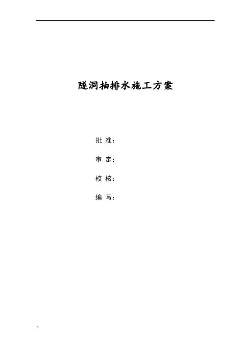 隧洞抽排水方案