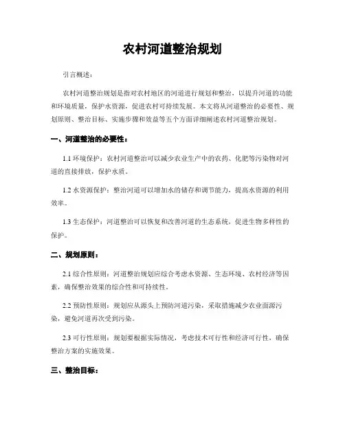 农村河道整治规划
