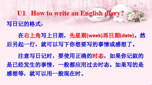 2023-2024学年人教版八年级英语上册期末单元作文范文课件