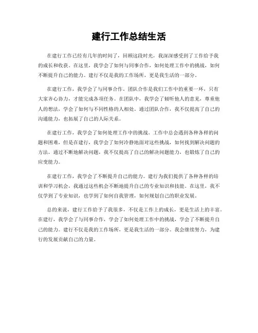建行工作总结生活