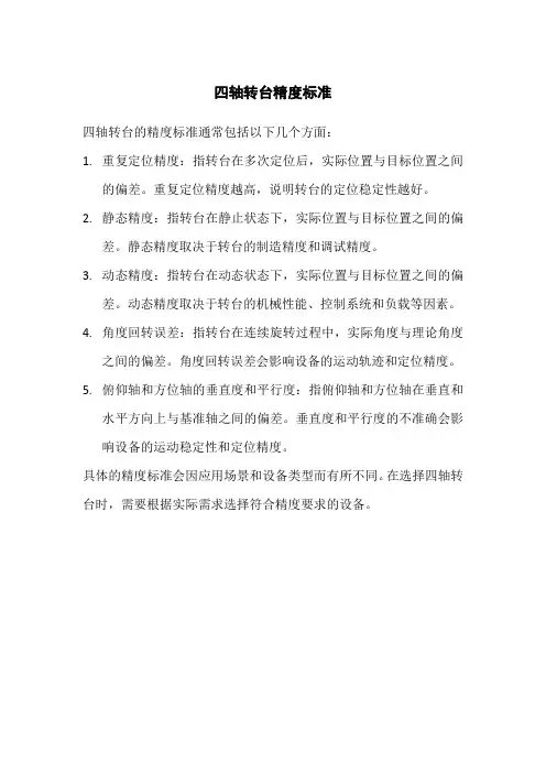 四轴转台精度标准
