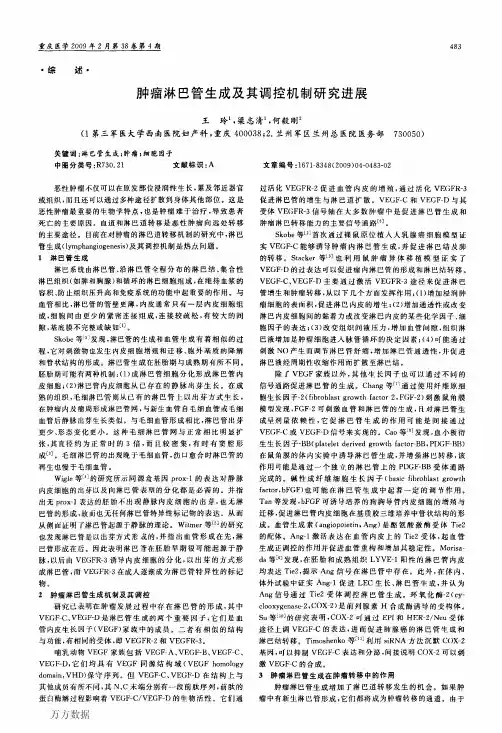 肿瘤淋巴管生成及其调控机制研究进展