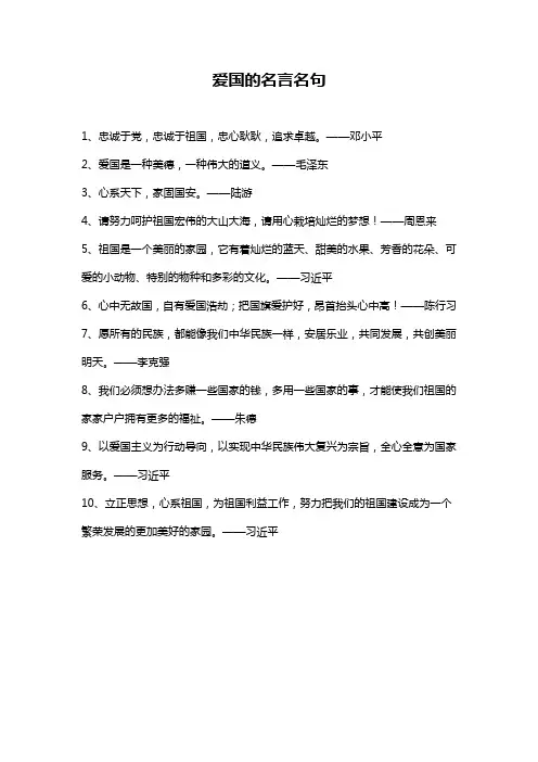 爱国的名言名句