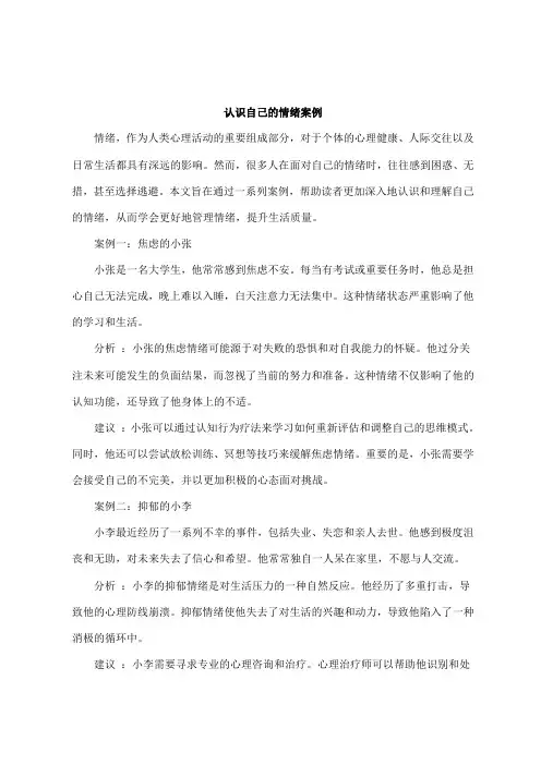 认识自己的情绪案例