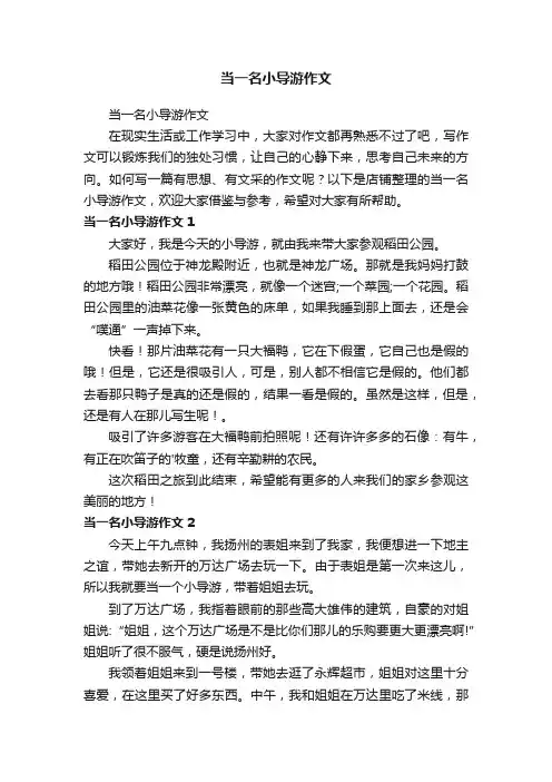 当一名小导游作文