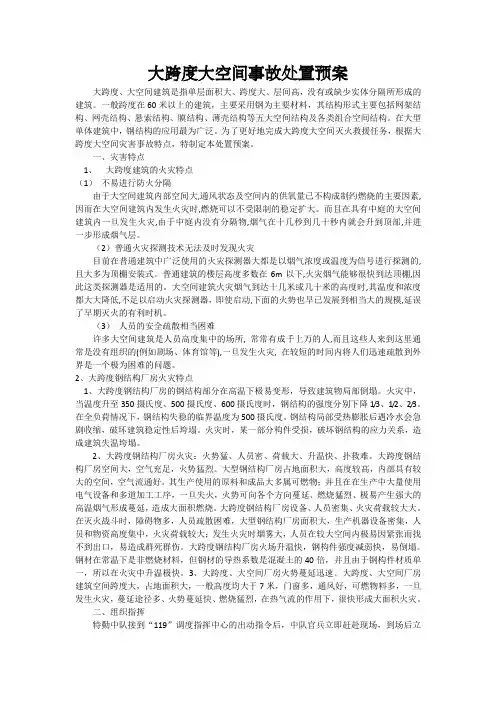 大跨度大空间事故处置预案