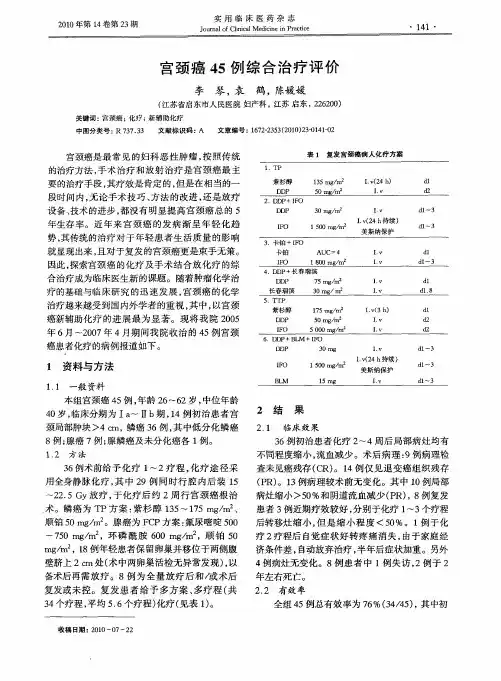宫颈癌45例综合治疗评价