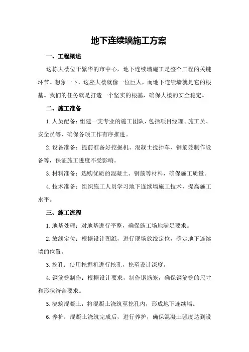地下连续墙施工方案