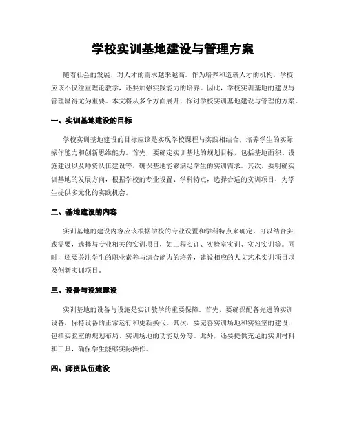 学校实训基地建设与管理方案