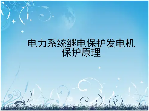 电力系统继电保护发电机保护原理