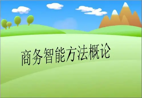 商务智能方法概论
