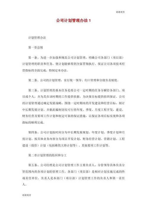 公司计划管理办法.doc