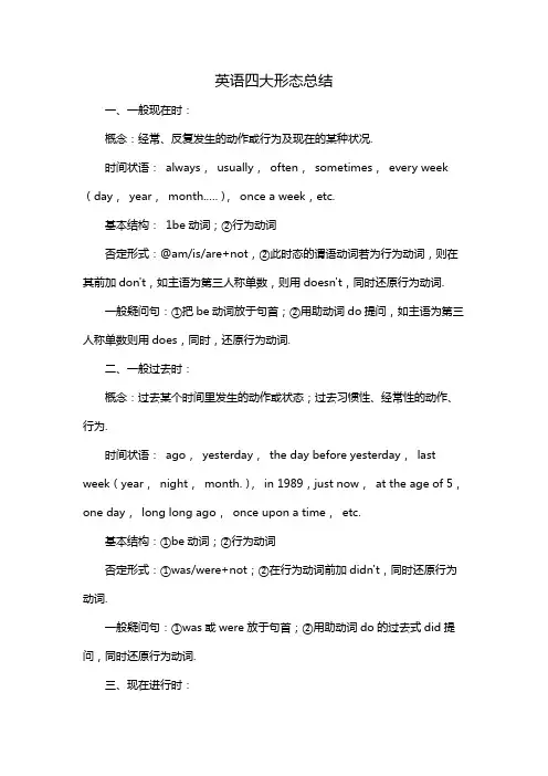 英语四大形态总结