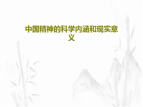 中国精神的科学内涵和现实意义共61页PPT
