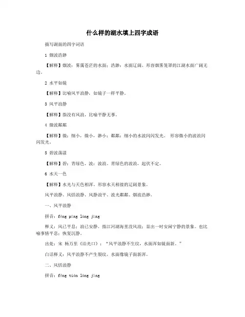 什么样的湖水填上四字成语